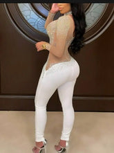 Womens Rhinestone Jumpsuit